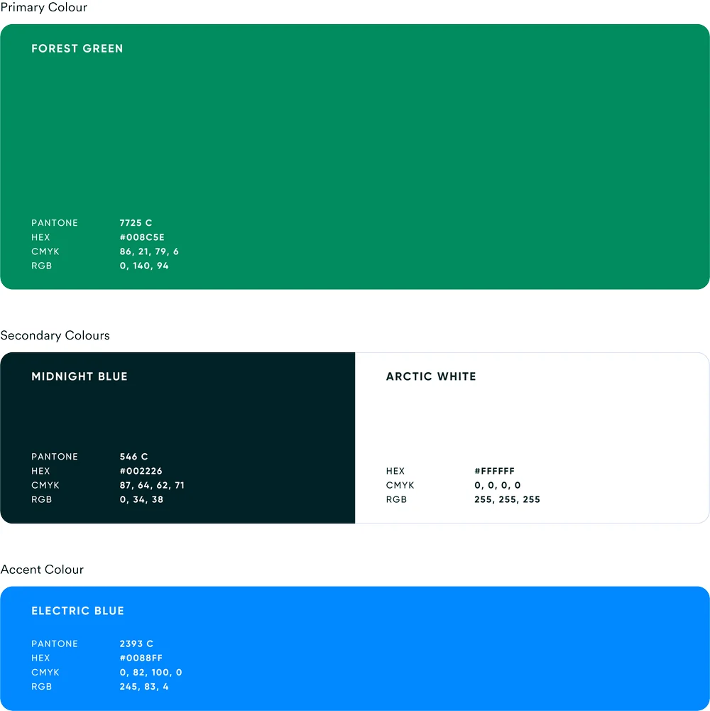 Conexus primary brand colours