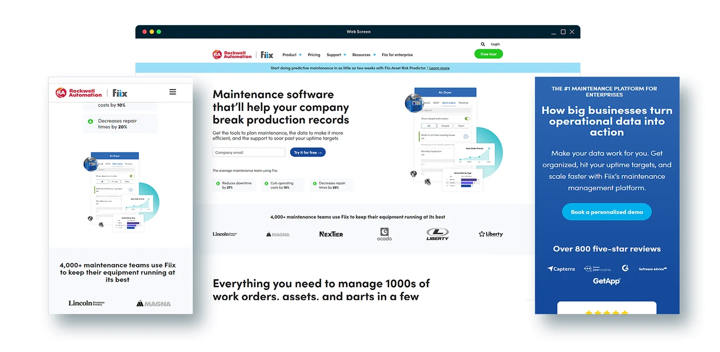 Fiix brand refresh, web