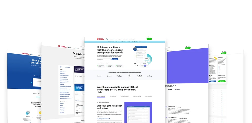 Fiix brand refresh, web