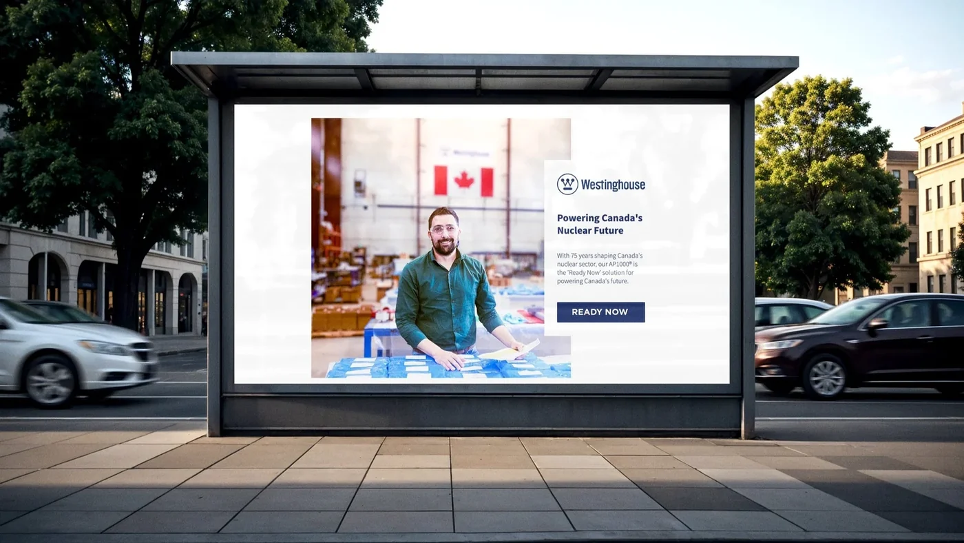 Westinghouse Ready Now bus shelter ad